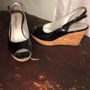 Patent leather sling backs
